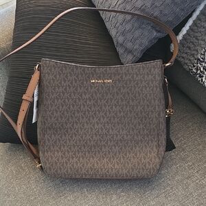 MICHAEL Michael Kors Brown Signature Crossbody Bag 10x9 1/2x3